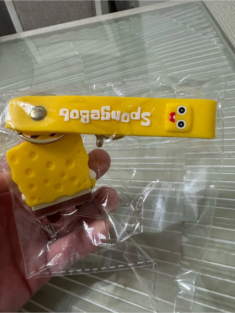 SpongeBob SquarePants Yellow Rubber Keychain
